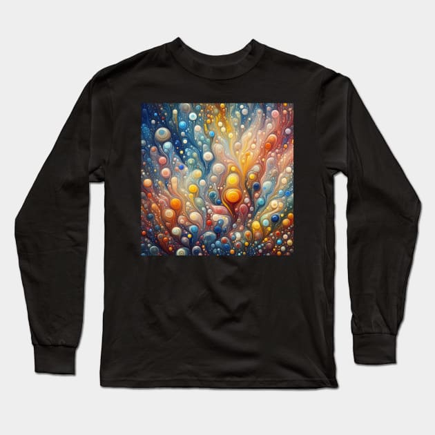 Psychedelic looking abstract illustration of bubbles Long Sleeve T-Shirt by WelshDesigns